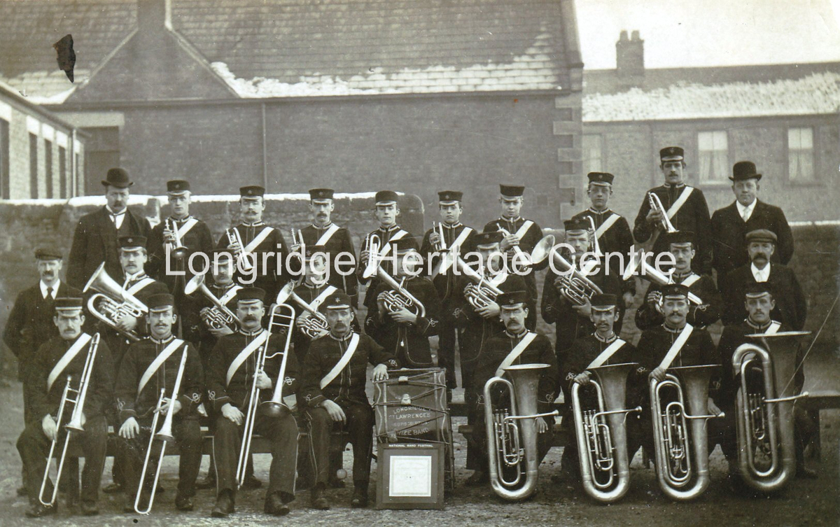 237B - Longridge - St Lawrence's Band In Berry Lane School yard - 1900